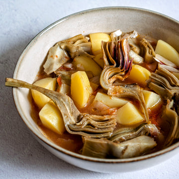 Eintopf mit Artischocken und Kartoffeln - Spezzatino di carciofi e patate